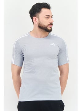 Adidas Men Sportswear Fit Short Sleeves Running T-shirt, Grey  - Image 1