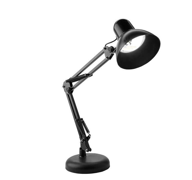 Mufasa Aluminium Black Color Flexible Spring Doctor Lamp LED Table Lamp For Reading, Adjustable Head Best For Office Kids Room Library With On/Off Switch (58Cm Height) (Bulb Not Included) (Base) - Image 2