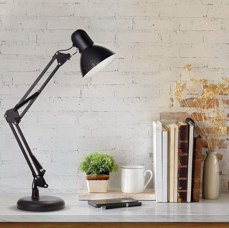 Mufasa Aluminium Black Color Flexible Spring Doctor Lamp LED Table Lamp For Reading, Adjustable Head Best For Office Kids Room Library With On/Off Switch (58Cm Height) (Bulb Not Included) (Base) - Image 1