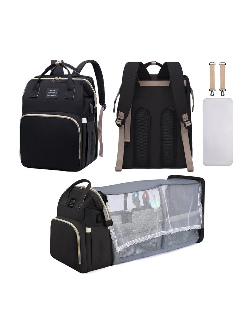 Diaper Bag Backpack with Changing Table, Breathable, Travel Backpack, USB Port, Large Capacity with Toys, 900D Waterproof - Image 1