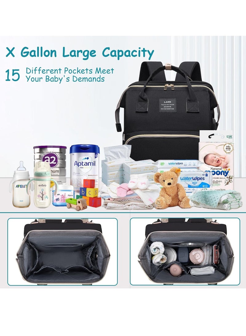 Diaper Bag Backpack with Changing Table, Breathable, Travel Backpack, USB Port, Large Capacity with Toys, 900D Waterproof - Image 4