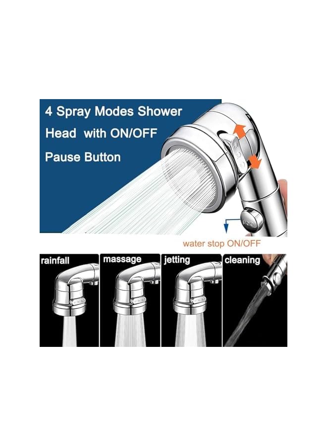 The Bros Handheld Shower Head Set,Sink Faucet Sprayer Attachment,with Hose Bracket and Faucet Diverter Valve,3 Spray Modes Showerhead for Hair Washing Pet Shower Bathroom Utility Cleaning - Image 2