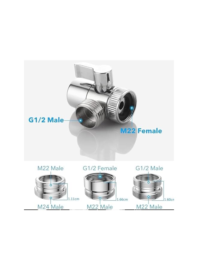 The Bros Handheld Shower Head Set,Sink Faucet Sprayer Attachment,with Hose Bracket and Faucet Diverter Valve,3 Spray Modes Showerhead for Hair Washing Pet Shower Bathroom Utility Cleaning - Image 3