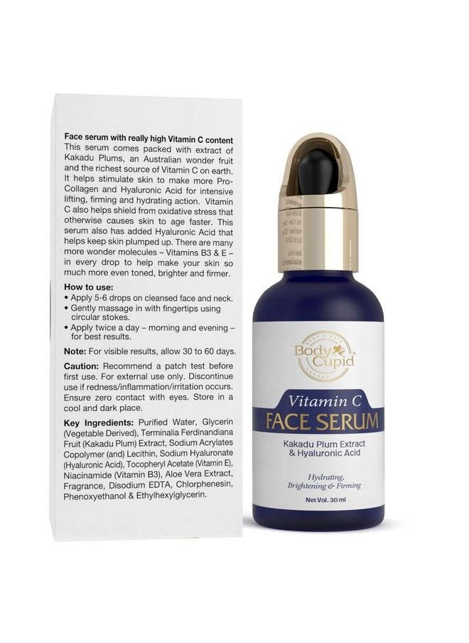 BODY CUPID Vitamin C Face Serum With Hyaluronic Acid Hydrates Brightens & Firms Up Skin 30Ml  - Image 3