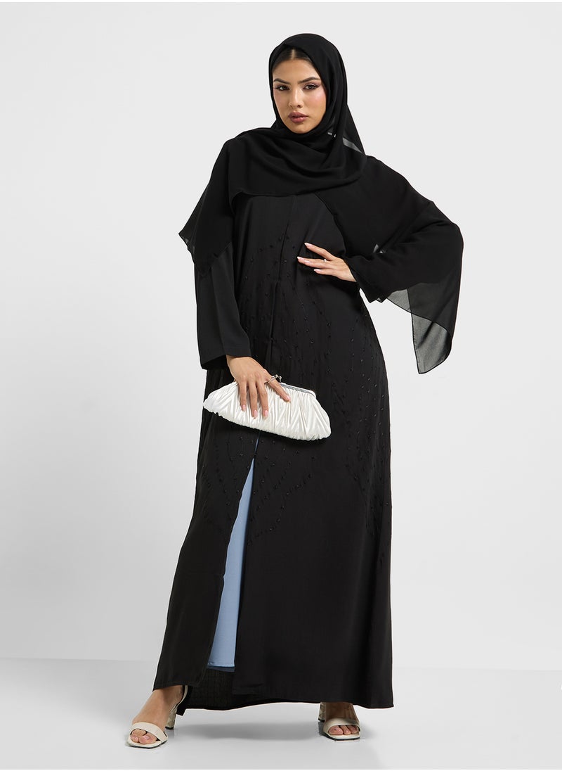 V-Neck Flared Sleeve Abaya - pzsku/Z30CA3463BCD51CB5EC9FZ/45/_/1737356672/5b194ac4-0a49-404a-a18b-3759652b08f5