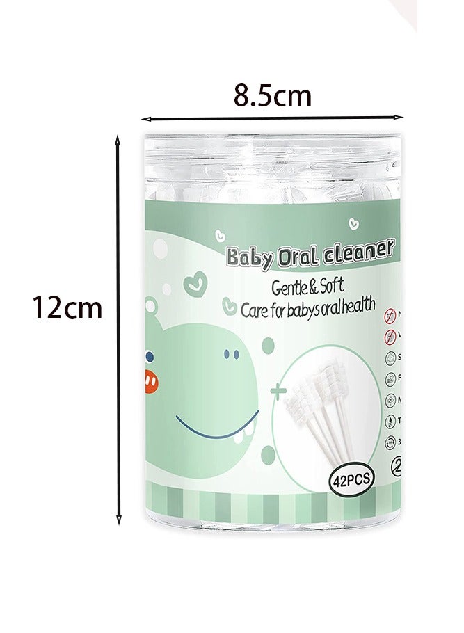 بيبي لاند 42 قطعة فرشاة أسنان للأطفال ، منظف لسان حديثي الولادة أو للأطفال ، شاش تنظيف لثة الطفل للاستعمال مرة واحدة ، عناية بتنظيف الفم ، مناسبة للأطفال من سن 0 إلى 36 شهرًا - Image 2