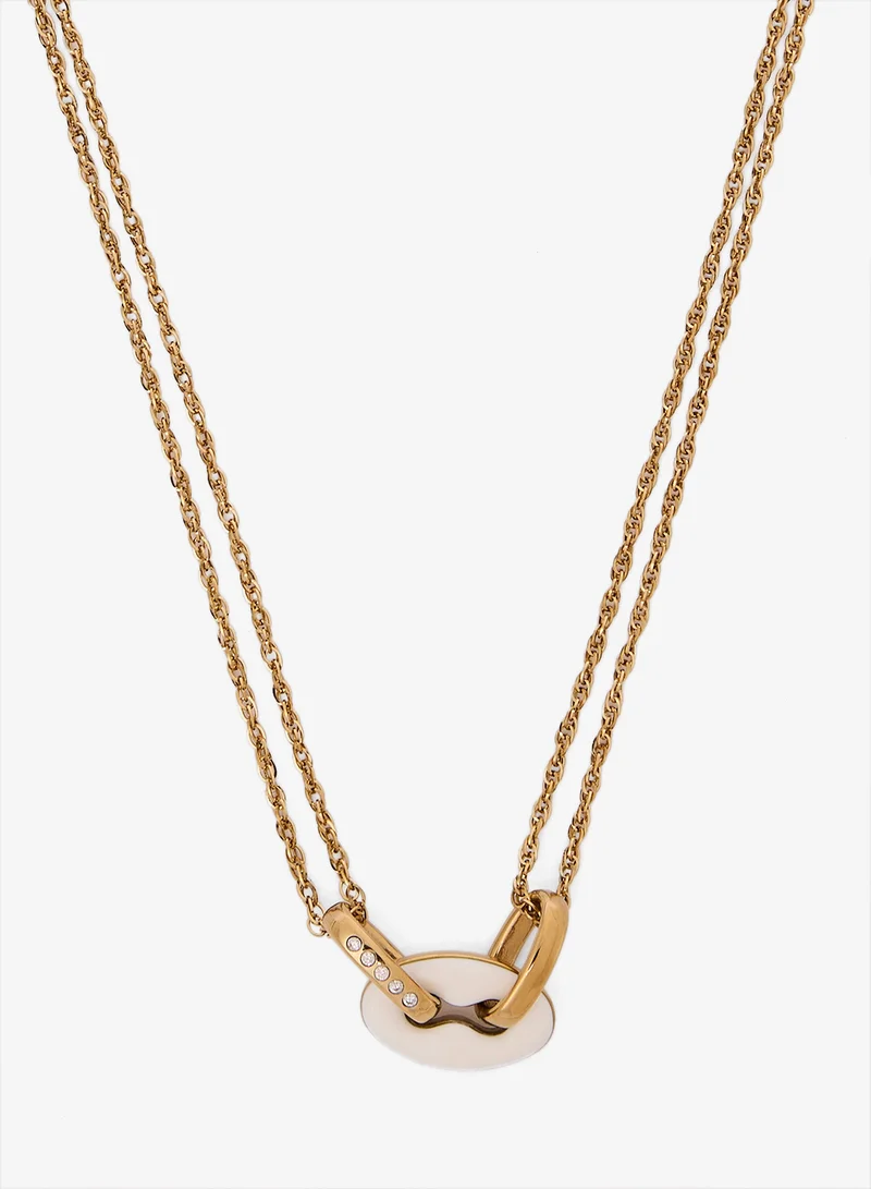 GUESS White Charm Necklace