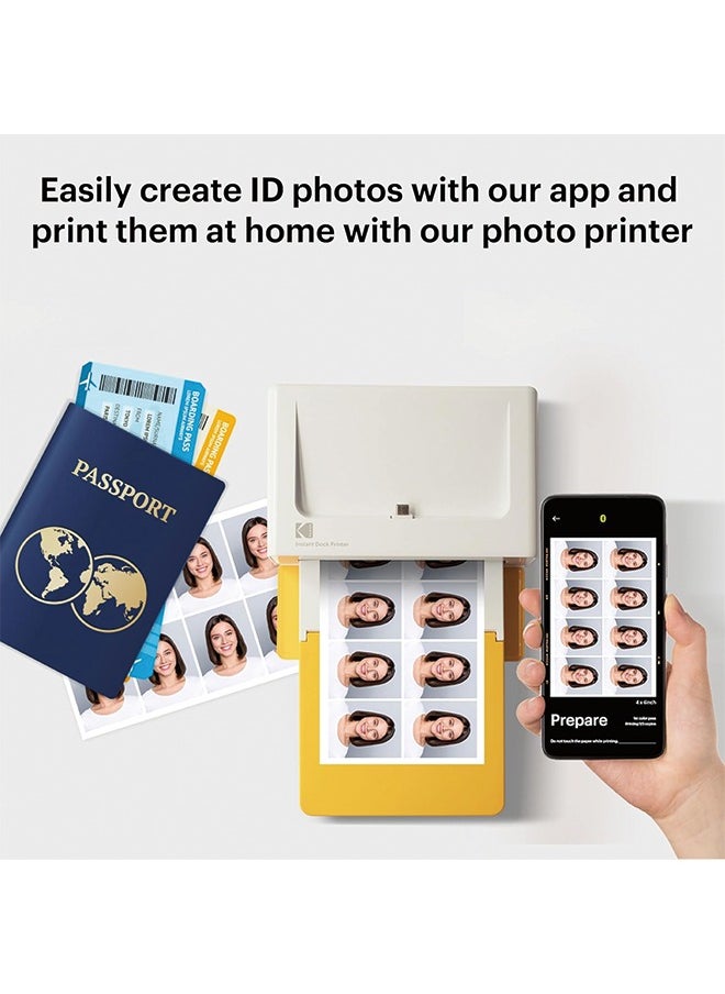Kodak - KODAK Dock Plus 4Pass Instant Photo Printer (4x6 inches) + 90 Sheets Gift Bundle - Image 1