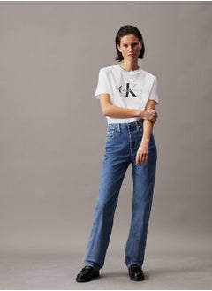 Calvin Klein Jeans Women's Monogram T-Shirt - Cotton, White  - Image 4