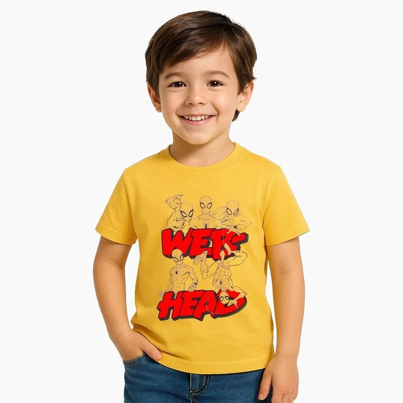 مارفل تيشيرت سبايدرمان للأولاد بأكمام قصيرة