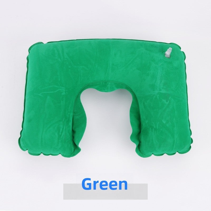Travel Home Velour U-Shaped Neck Pillow Green 