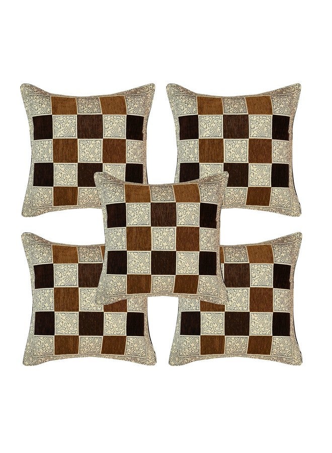 Jayvaam 5 Seater Sofa Cover with Cushion & Table Cover - Washable Cover for Home Office Living Room Sofa Couch - Slip Covers Panels for Furniture Protector (10 Piece, Chiku & Brown, Chenille) - Image 4