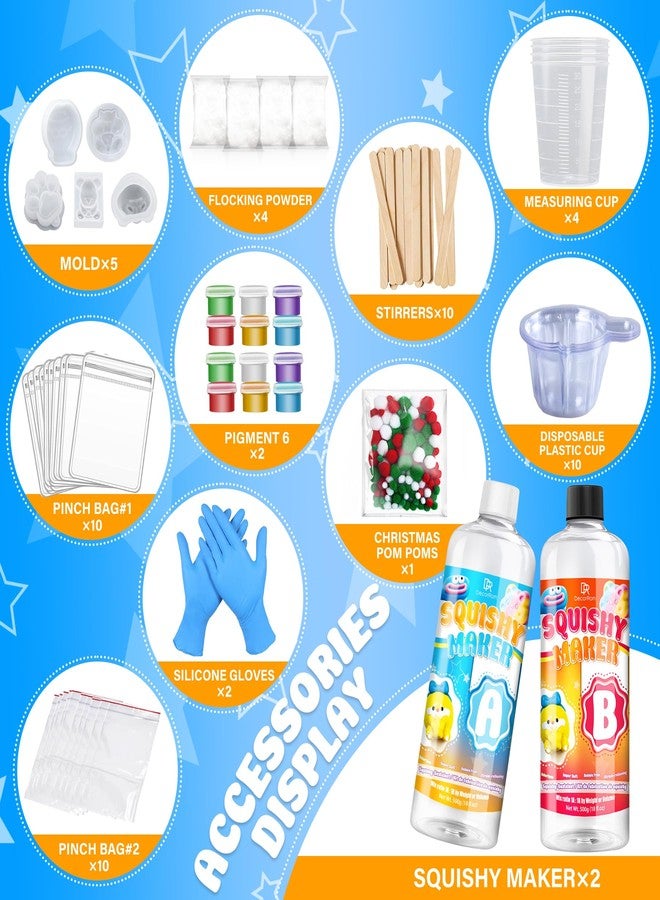 DecorRom Liquid Silicone for Taba Squishy Kit, 36oz 1:1 AB Ratio Super Soft Fast Cure for Squishy Maker, Squishy Making Rubber for Cat Paw & Hamster Molding with Flocking Powder, Pom Poms Decompression Craft - Image 2