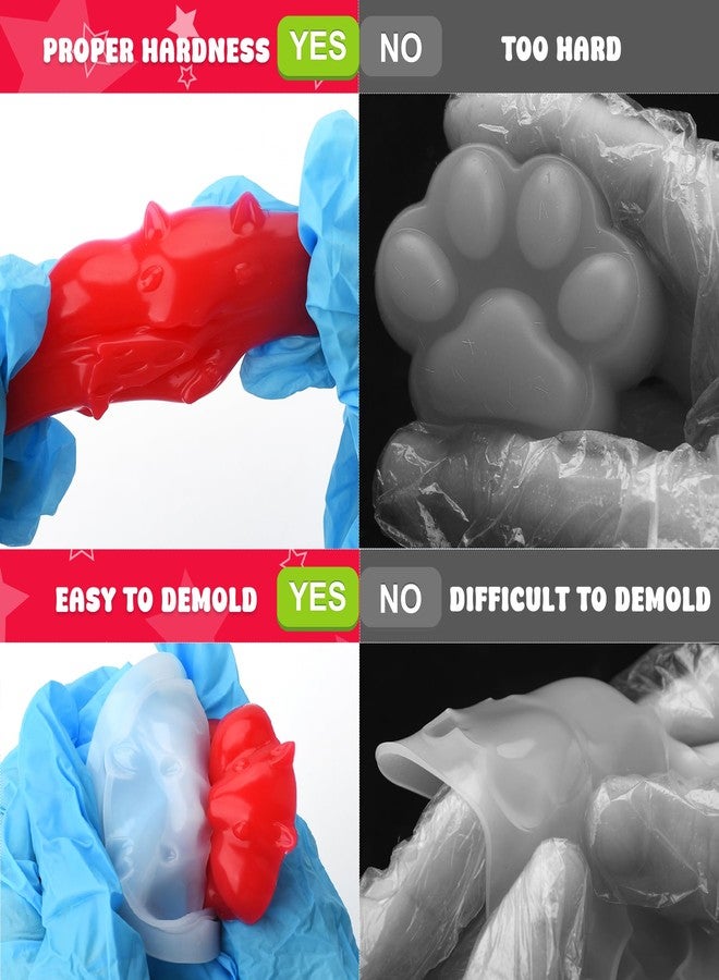 DecorRom Liquid Silicone for Taba Squishy Kit, 36oz 1:1 AB Ratio Super Soft Fast Cure for Squishy Maker, Squishy Making Rubber for Cat Paw & Hamster Molding with Flocking Powder, Pom Poms Decompression Craft - Image 4