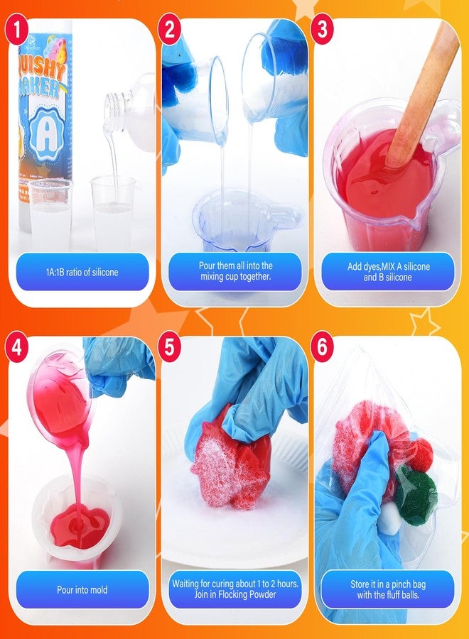 DecorRom Liquid Silicone for Taba Squishy Kit, 36oz 1:1 AB Ratio Super Soft Fast Cure for Squishy Maker, Squishy Making Rubber for Cat Paw & Hamster Molding with Flocking Powder, Pom Poms Decompression Craft - Image 5