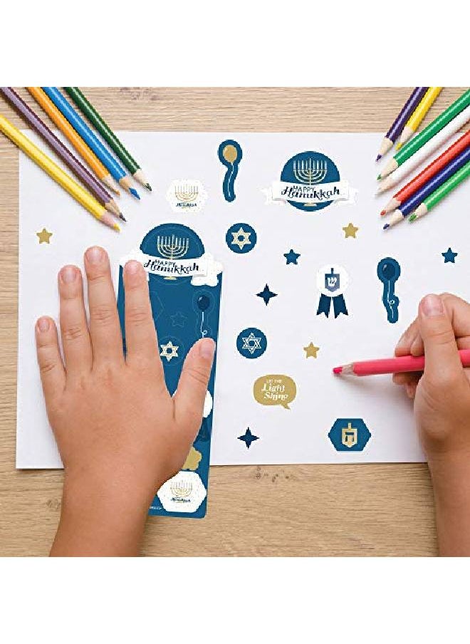 Big Dot of Happiness Happy Hanukkah Chanukah Holiday Party Favor Kids Stickers 16 Sheets 256 Stickers  - Image 5