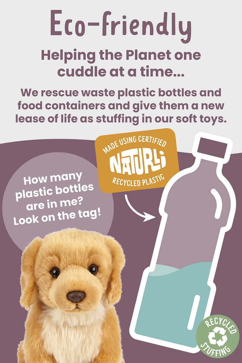 Keycraft Living Nature Golden Retriever Stuffed Animal | Fluffy Dog Animal | Soft Toy for Kids | 8 inches - Image 5