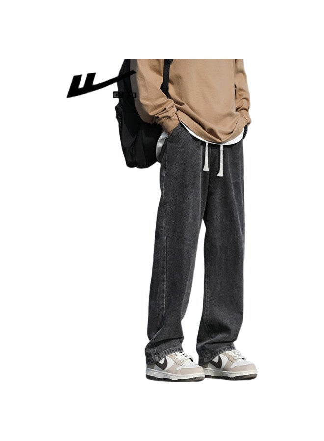 Warrior Denim Jeans For Men, Spring And Autumn Straight-Leg Pants, Loose Wide-Leg Casual Trousers, American-Style Long Pants For Men, Black And Gray, 4Xl - Image 2