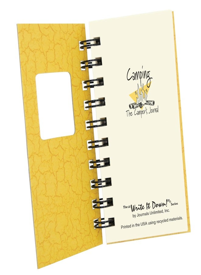 Write it Down series by Journals Unlimited, Guided Journal, Camping, The Camper's Journal, Mini-Size 3”x5.5”, Yellow Hard Cover, Made in USA - Image 2