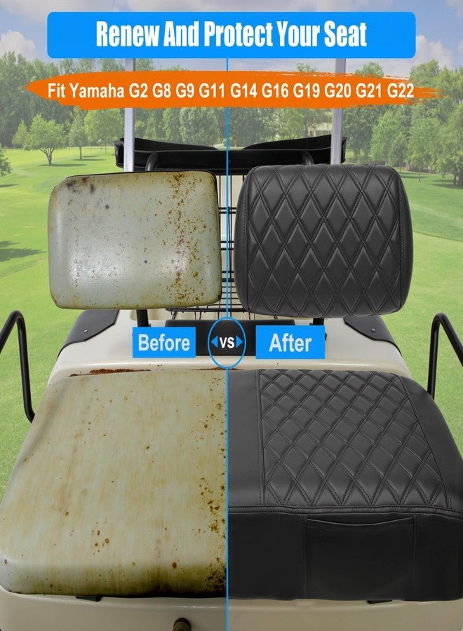 أغطية مقاعد عربات الجولف لعربات الجولف EZGO Club Car Yamaha مصنوعة من جلد بحري فاخر سميك مع تصميم ماسي مخصص مقاوم للخدش/مقاوم للبهتان/سهل التركيب (يناسب YAMAHA G2 G8 G9 G11 G14 G16 G19 G20 G22) - Image 2