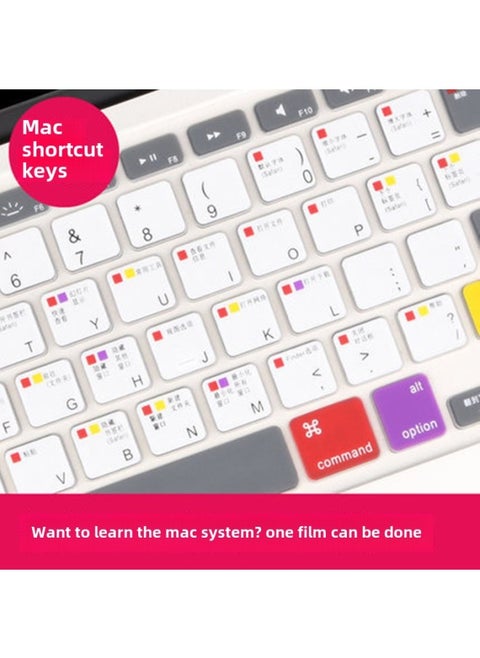 Suitable For Apple Function Key Protection Film PS Shortcut Key MAC Key OS Silicone Air/pro Computer Keyboard Film-Color:Five-stroke Radical Black-Dimensions:13/15 Old General