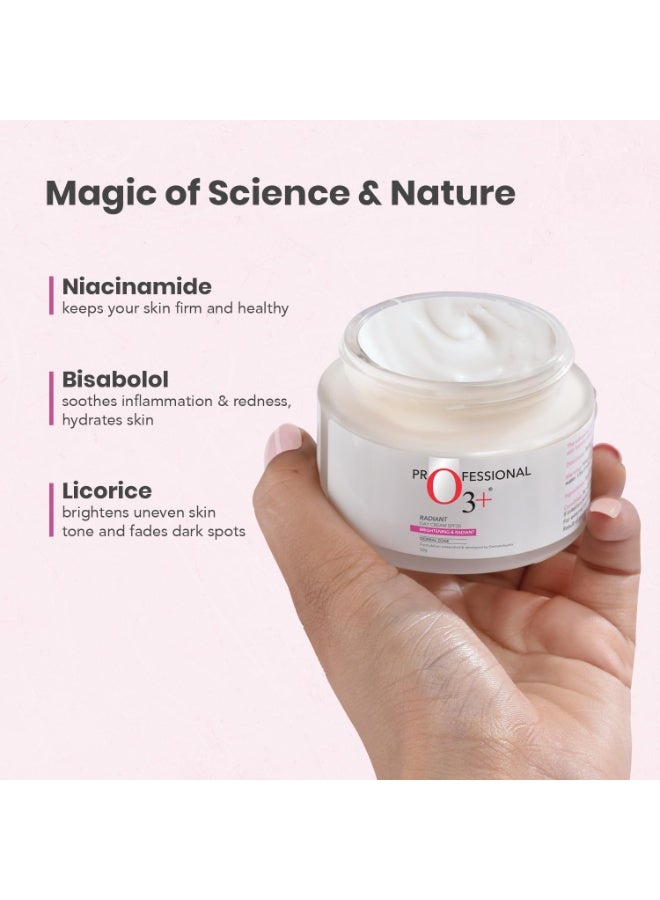 O3+ Radiant Day Cream SPF 30 | For Glowing, Even Skin Tone | Moisturises & Protects All Skin Types 50g - Image 3