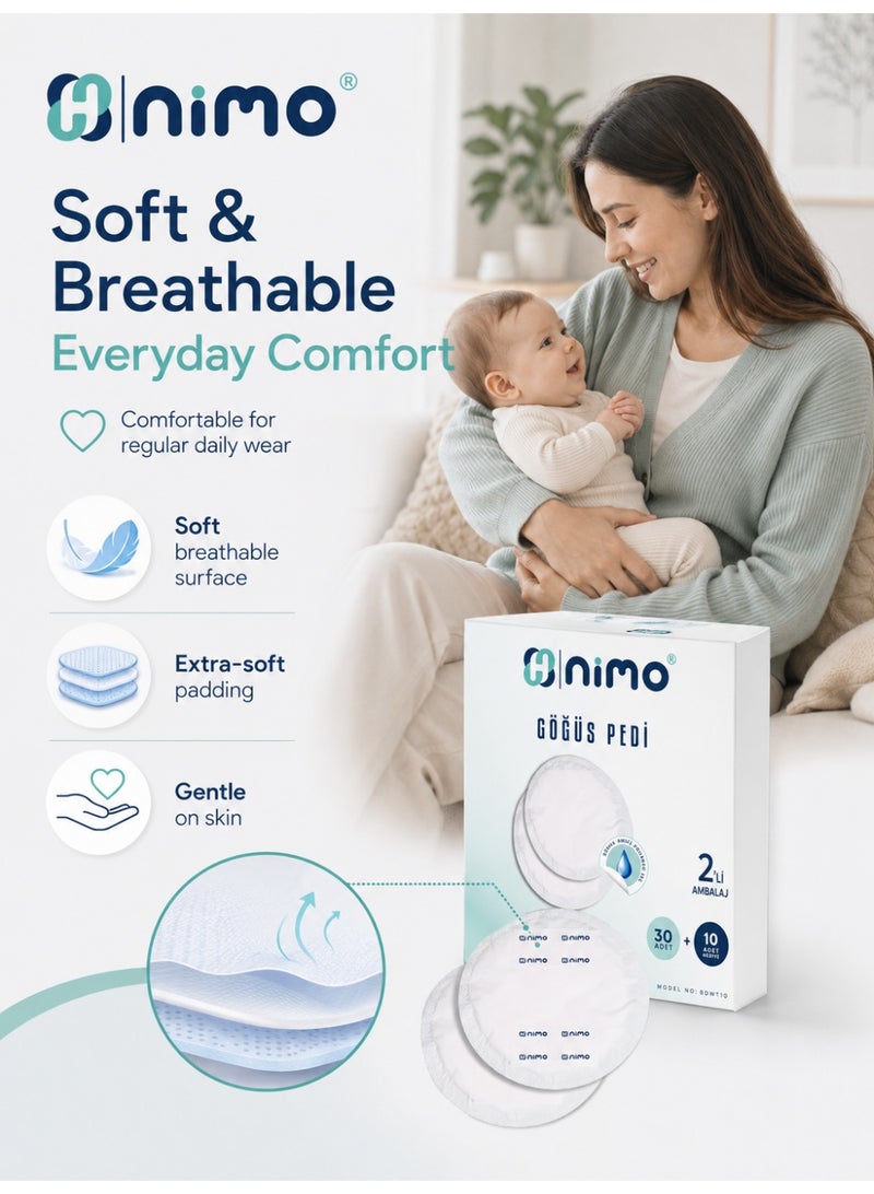 Nimo Disposable Breast Pads with Breathable Surface, Absorbent Core & Adhesive Tape, Nimo - Image 5