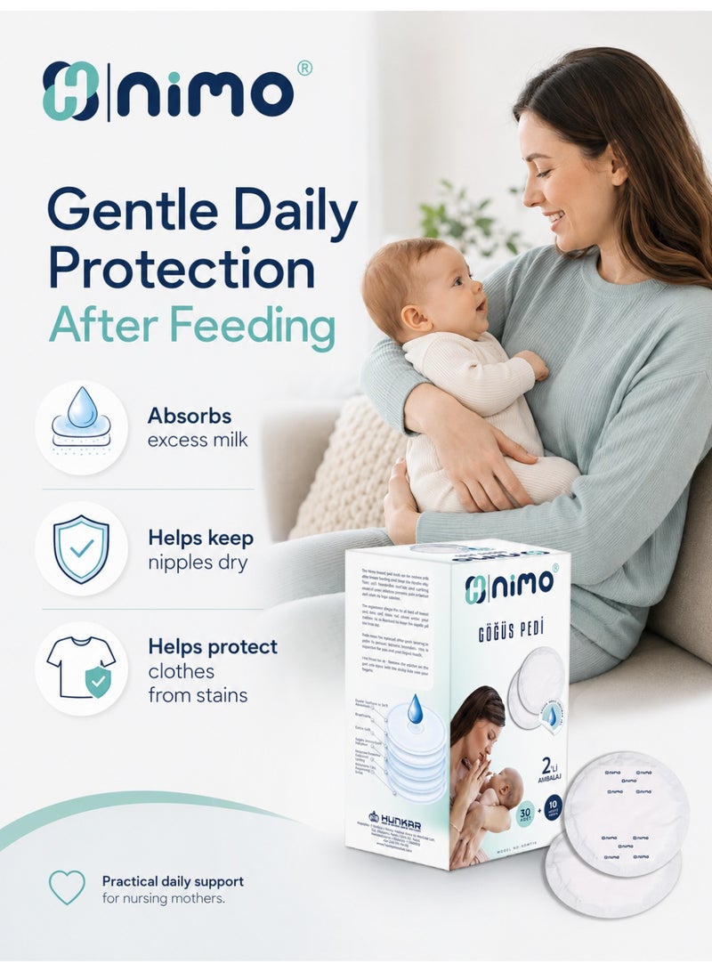 Nimo Disposable Breast Pads with Breathable Surface, Absorbent Core & Adhesive Tape, Nimo - Image 2