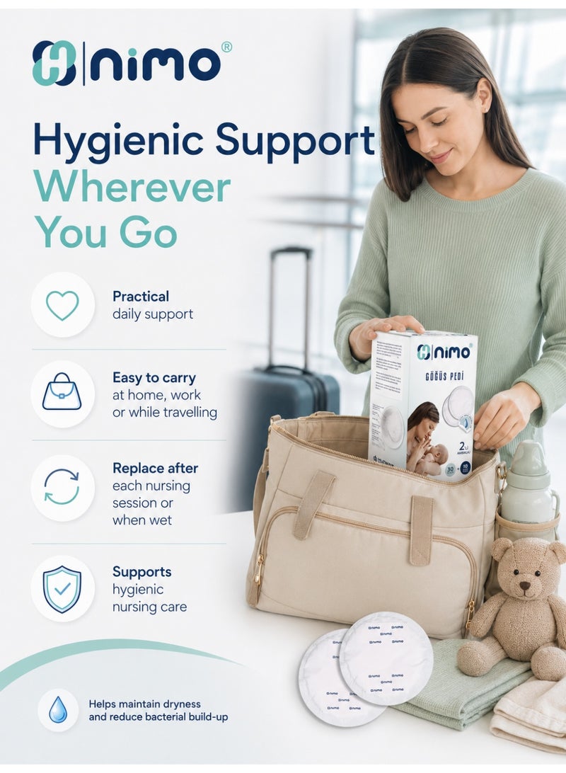 Nimo Disposable Breast Pads with Breathable Surface, Absorbent Core & Adhesive Tape, Nimo - Image 4