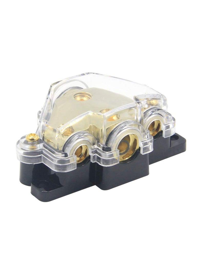 RKURCK RKURCK 3 Way Power Distribution Block, 0/2/4 AWG Gauge in, 4/8 Gauge Out, Car Audio Stereo Amp Distribution Connecting Block for Audio Splitter (1 in 3 Out)  - Image 2