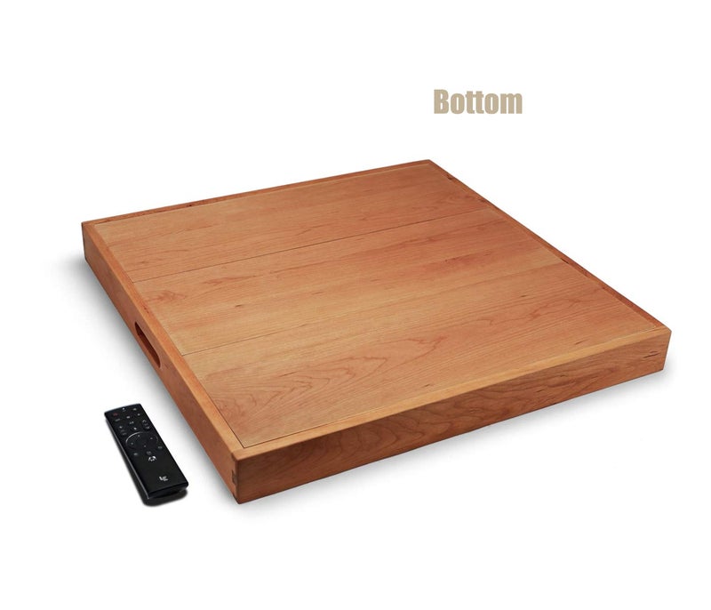 MAGIGO 24 x 24 Inches Large Square Cherry Wood Ottoman Tray with Handles, Serve Tea, Coffee or Breakfast in Bed, Classic Wooden Decorative Tray - Image 4