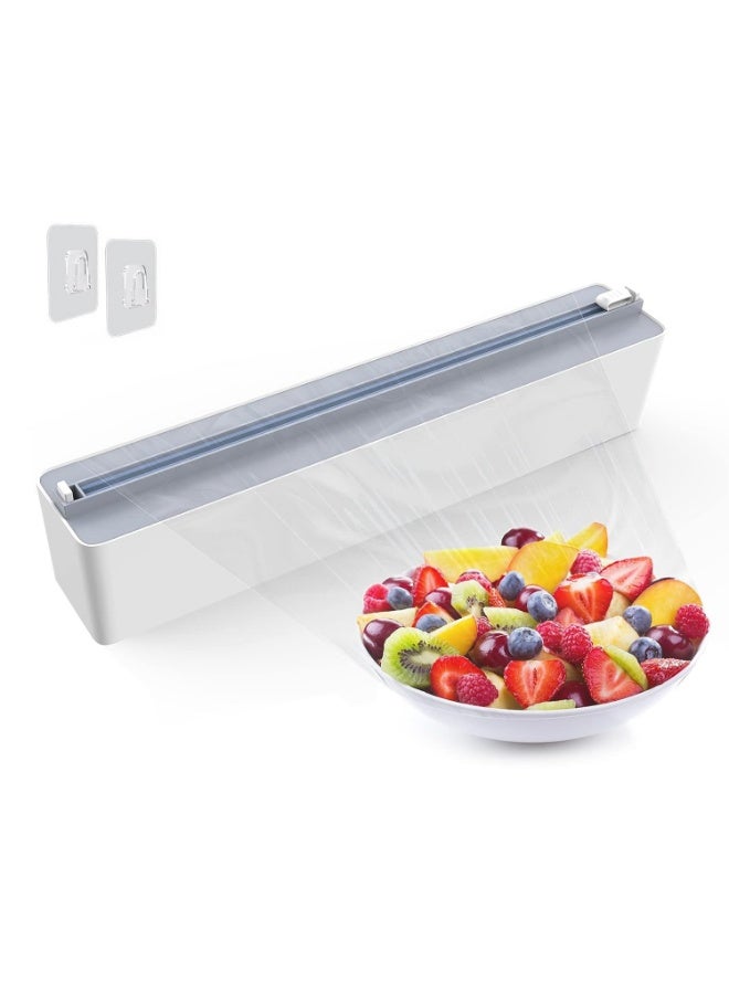 WinCheer Foil Plastic Wrap Dispenser with Slide Cutter, Reusable Aluminum Tin Foil and Cling Film Organizer with Magnetic Bottom, Adjustable Refillable Drawers Dispenser Storage Holder - Image 1
