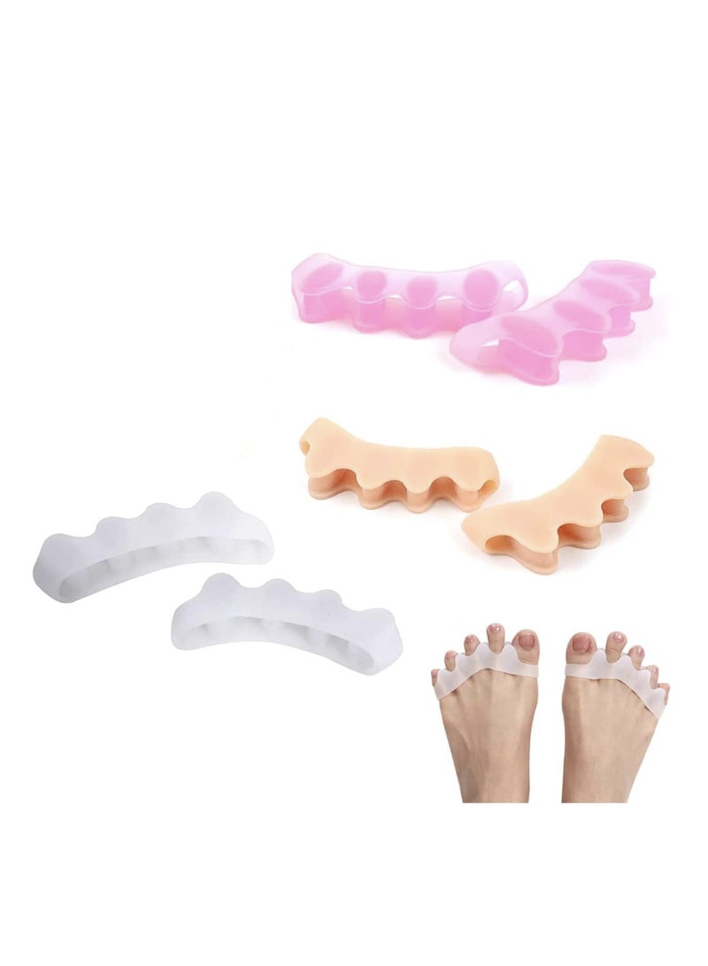 3 pairs Toe Separator for Correct Toes and Provide Soft Stretching,Soft Gel Toe Spacers,Toe Separators for Hammer Toes, Claw Toes, Foot Pain for Women Men - Image 1
