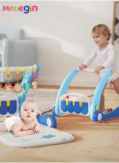 MEBEGIN 2 in 1 Baby Walker, Sit-to-Stand Learning Walker, Early Learning Push Toys with Kick-activated Piano and Multifunctional Removable Play Panel, Foldable Push Along Walker for Infants, Early Educational Child Activity Center  - Image 3