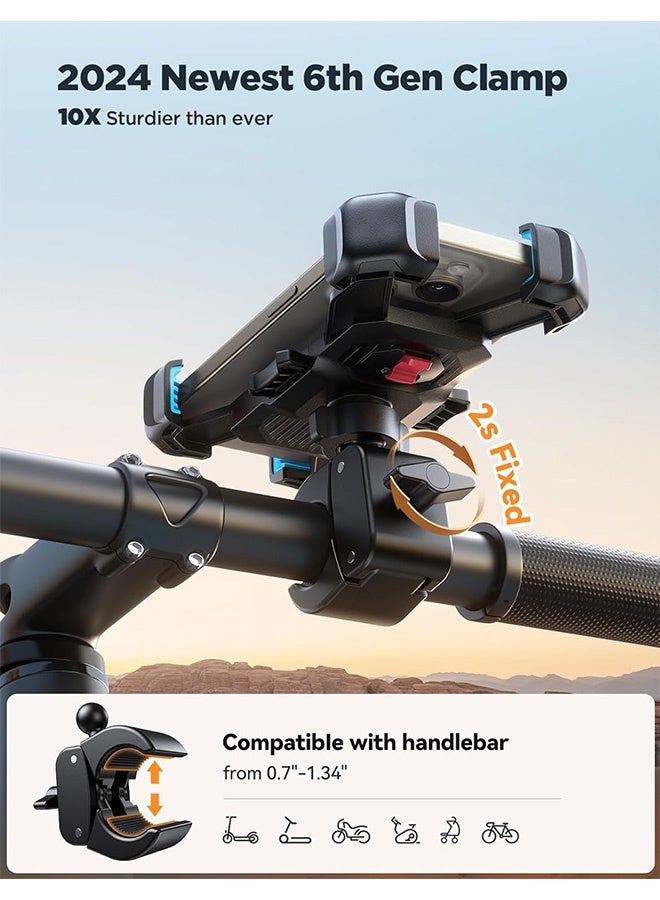 Gecomo Phone Mount, 360° Rotating Anti-Slip Adjustable Cycling Phone Mount, Shakeproof Handlebar Phone Mount for Bicycle - Image 5