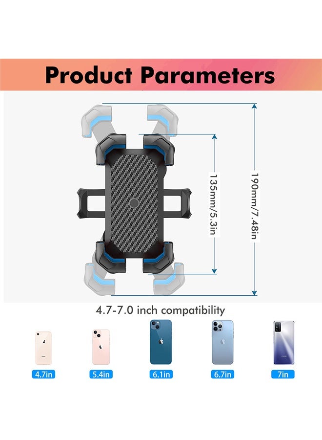 Gecomo Phone Mount, 360° Rotating Anti-Slip Adjustable Cycling Phone Mount, Shakeproof Handlebar Phone Mount for Bicycle - Image 2