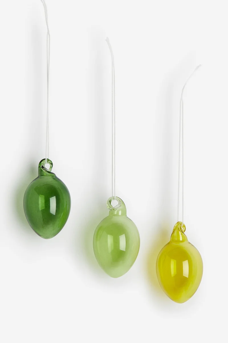 H&M 3-Pack Glass Decorations