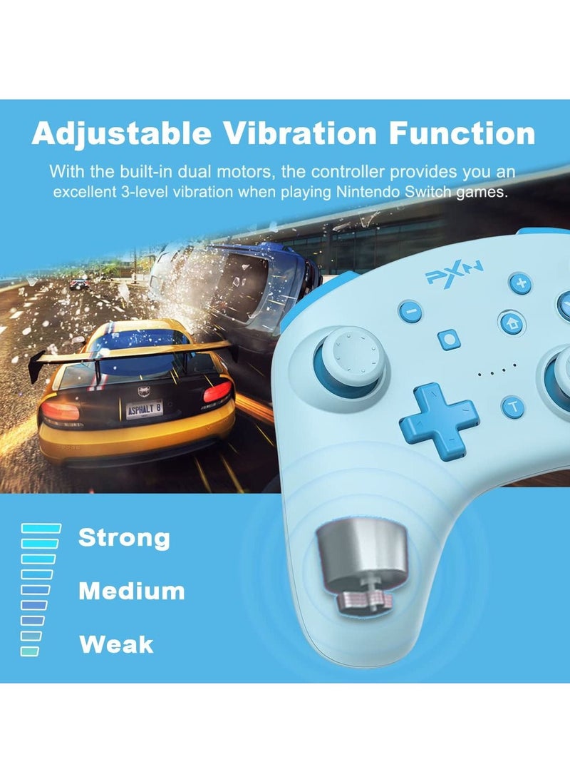 PXN - 9607X - Wireless Switch Controller, Controller Joystick Support NFC / Amiibo / Turbo Screenshot Gyro X-Axis and Dual Vibration Switch for Nintendo Switch/Lite/OLED (Light blue) - Image 1