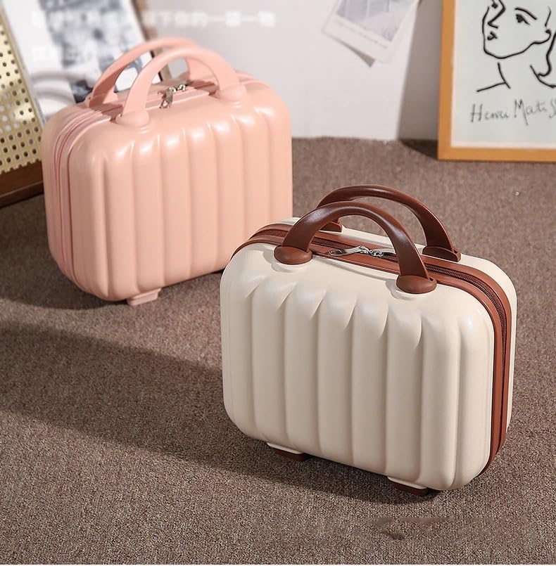 Adson Travel Make up Train Case, Waterproof Portable Hard Shell Cosmetic Case Luggage Mini Suitcase Makeup Brushes Bag Toiletry Organizer Portable Makeup Carrying Case (Peach) - Image 4