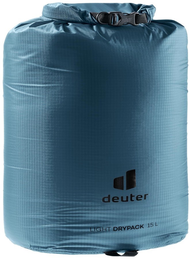 Deuter Light Drypack 15, Water-Resistant 15-Liter Ripstop Roll-Top Dry Pack Sack Keeps Gear Dry for Hiking, Trekking, Camping & Kayaking - Atlantic - Image 1