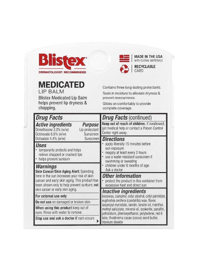 Blistex Blistex, Medicated Lip Balm, Protectant/Sunscreen, SPF 15, 3 Pack, 0.15 oz (4.25 g) Each  - Image 3