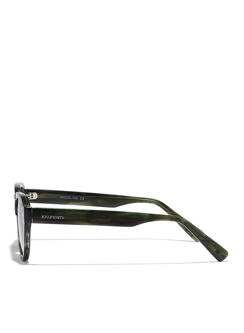 30Sundays 30Sundays HAMPTON Men's Sunglasses, Green/Blue