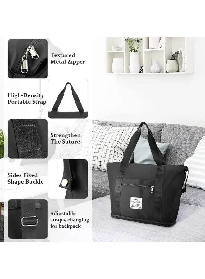 شنطة سفر دفل ميستري قابلة للتوسيع - أسود - Image 3