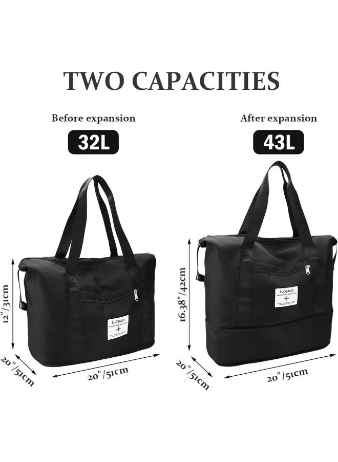 شنطة سفر دفل ميستري قابلة للتوسيع - أسود - Image 1