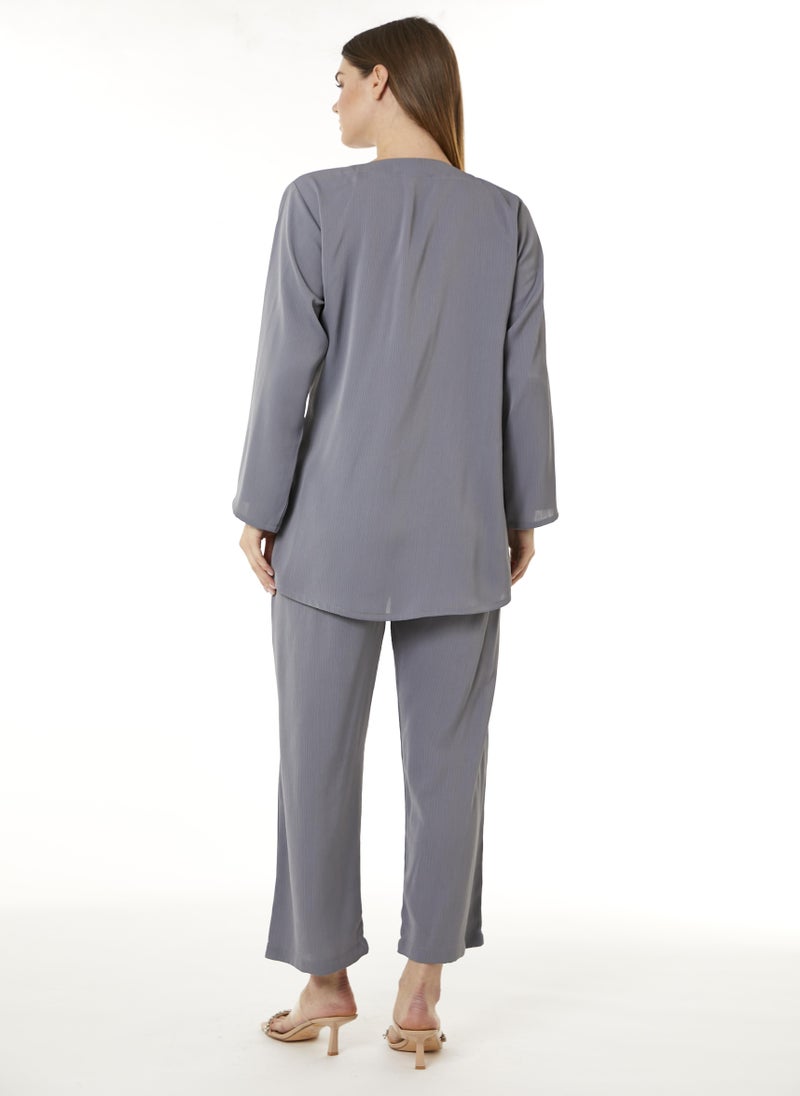 Moistreet Grey Zoom Top and Pants Set - Image 4