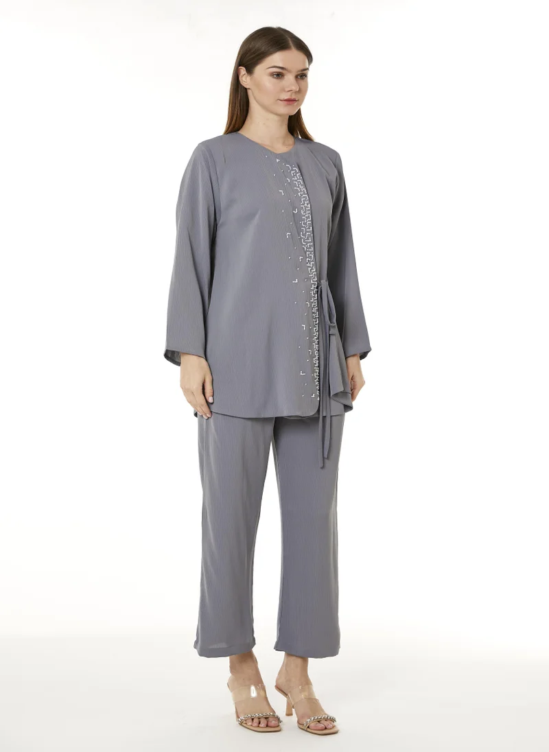 Moistreet Grey Zoom Top and Pants Set