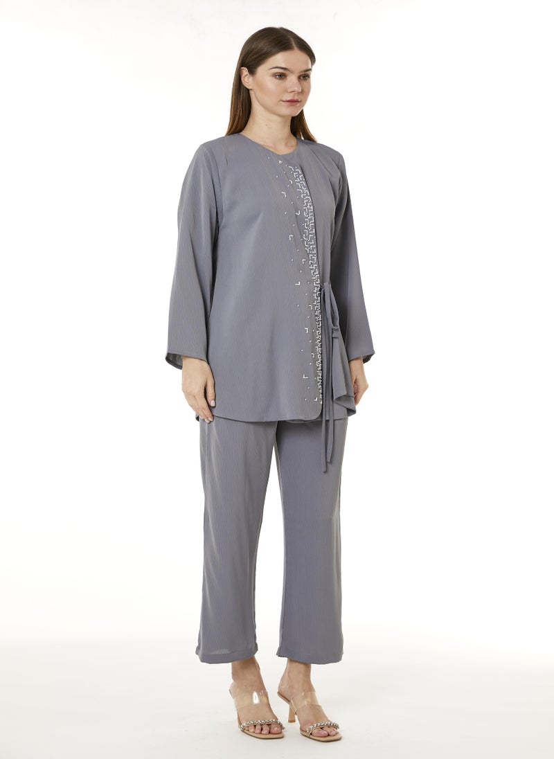 Moistreet Grey Zoom Top and Pants Set - Image 1