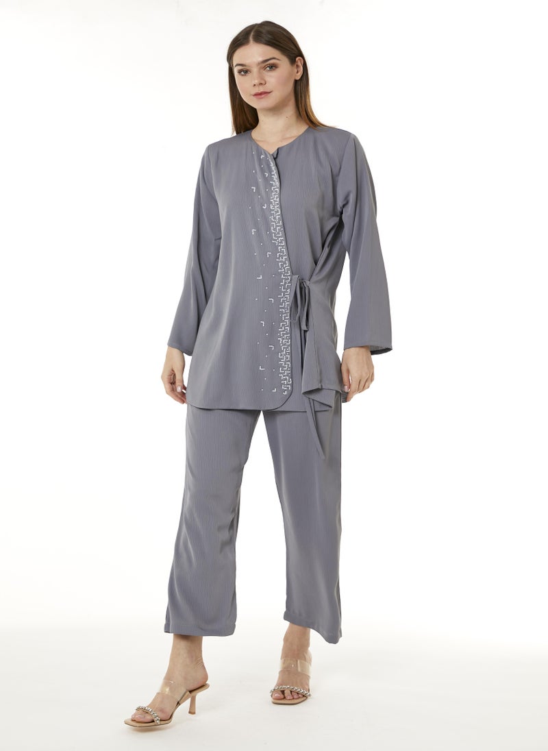 Moistreet Grey Zoom Top and Pants Set - Image 2