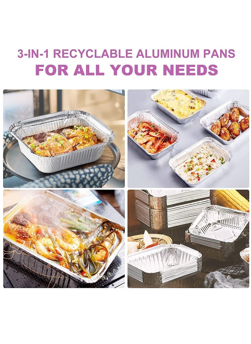 1200CC 400PC حاويات ألومنيوم للاستخدام مرة واحدة مع أغطية لتخزين الطعام