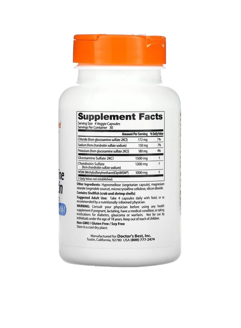 Glucosamine Chondroitin MSM With Optimsm  120 Capsules